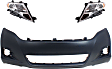 2010 Toyota Venza - 3-Piece Kit Driver and Passenger Side Halogen Headlight, With bulb(s), OE Replacement,  Includes (1) Bumper Cover and (2) Headlight