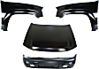 4-Piece Kit Factory Style Hood, Steel, Primed, Includes (1) Bumper Cover, (2) Fender, and (1) Hood