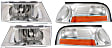 2004 Mercury Grand Marquis - 4-Piece Kit Driver and Passenger Side Halogen Headlight, With bulb(s), OE Replacement,  Includes (2) Corner Light and (2) Headlight
