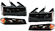 2008 Isuzu i-370 - 4-Piece Kit Driver and Passenger Side Halogen Headlight, With bulb(s), OE Replacement,  Includes (2) Corner Light and (2) Headlight
