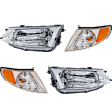4-Piece Kit Driver and Passenger Side Halogen Headlight, With bulb(s), OE Replacement, Includes (2) Headlight and (2) Corner Light
