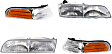 4-Piece Kit Driver and Passenger Side Halogen Corner Light, Without bulb(s), Includes (2) Headlight and (2) Corner Light