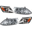 4-Piece Kit Driver and Passenger Side Halogen Headlight, With bulb(s), OE Replacement, Includes (2) Headlight and (2) Corner Light