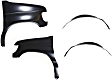 4-Piece Kit, Front, Driver and Passenger Side Fender, Includes (2) Fender and (2) Fender Liner