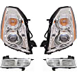 2007 Cadillac DTS - 4-Piece Kit Driver and Passenger Side HID/Xenon Headlight, With bulb(s), Except Export Models (Non- US Market), OE Replacement,  Includes (2) Fog Light and (2) Headlight