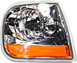 2003 Ford F-150 - 4-Piece Kit Driver and Passenger Side Halogen Headlight, With bulb(s),  Converts OE Corner Lights To Lightning Style, OE Replacement, Standard Cab Pickup,  Includes (2) Corner Light and (2) Headlight