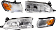 1996 Toyota Corolla - 4-Piece Kit Driver and Passenger Side Halogen Headlight, With bulb(s), OE Replacement, Includes (2) Headlight and (2) Corner Light