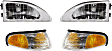 1994 Ford Mustang - 4-Piece Kit Driver and Passenger Side Halogen Headlight, With bulb(s), OE Replacement,  Includes (2) Corner Light and (2) Headlight