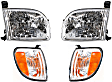 2000-2004 Toyota Tundra - 4-Piece Kit Driver and Passenger Side Halogen Headlight, With bulb(s), OE Replacement, Includes (2) Headlight and (2) Turn Signal Light