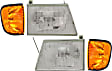 2006 Ford E-150 - 4-Piece Kit Driver and Passenger Side Halogen Headlight, With bulb(s), OE Replacement,  Includes (2) Corner Light and (2) Headlight