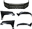 2004 Toyota 4Runner - 5-Piece Kit Front Primed Bumper Cover,  Includes (1) Bumper Cover, (2) Fender, and (2) Fender Liner
