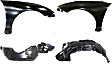2000-2005 Toyota Celica - 4-Piece Kit, Front, Driver and Passenger Side Fender, Includes (2) Fender and (2) Fender Liner