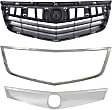 2011-2014 Acura TSX - 3-Piece Kit, Grille Textured Black, 4-Door, Sedan, Includes (1) Grille and (2) Grille Trim