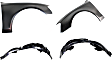 4-Piece Kit, Front, Driver and Passenger Side Fender, Includes (2) Fender and (2) Fender Liner