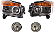 4-Piece Kit Driver and Passenger Side Halogen Headlight, With bulb(s), OE Replacement, Includes (2) Fog Light and (2) Headlight
