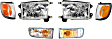 2002 Toyota 4Runner - 6-Piece Kit Driver and Passenger Side Halogen Headlight, With bulb(s), OE Replacement,  Includes (2) Corner Light, (2) Headlight, and (2) Turn Signal Light