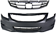 2011-2012 Honda Accord - 2-Piece Kit, Front Primed Bumper Cover, Includes (1) Bumper Cover and (1) Grille