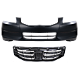 2011 Honda Accord - 2-Piece Kit Front Primed Bumper Cover, Sedan,  Includes (1) Bumper Cover and (1) Grille