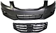 2011-2012 Honda Accord - 2-Piece Kit, Front Primed Bumper Cover, Includes (1) Bumper Cover and (1) Grille