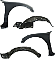 4-Piece Kit, Front, Driver and Passenger Side Fender, 4-Door, Sedan, Includes (2) Fender and (2) Fender Liner