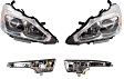 4-Piece Kit, Driver and Passenger Side Halogen Headlight, With bulb(s), Sedan, OE Replacement, CAPA Certified, Includes (2) Headlight and (2) Turn Signal Light