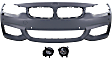 3-Piece Kit, Front Primed Bumper Cover, Includes (1) Bumper Cover and (2) Fog Light