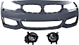 3-Piece Kit, Front Primed Bumper Cover, Includes (1) Bumper Cover and (2) Fog Light