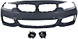 3-Piece Kit, Front Primed Bumper Cover, Includes (1) Bumper Cover and (2) Fog Light