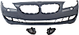 3-Piece Kit, Front Primed Bumper Cover, Sedan, For Models Without M Package and Side View Camera, Includes (1) Bumper Cover and (2) Fog Light