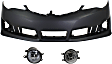 3-Piece Kit, Front Primed Bumper Cover, Includes (1) Bumper Cover and (2) Fog Light