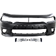 3-Piece Kit, Front Primed Bumper Cover, For Models With Hood Scoop, Without Widebody, For Models With LED Type, Includes (1) Bumper Cover and (2) Fog Light