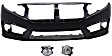 2016 Honda Civic EX-T - 3-Piece Kit Front Primed Bumper Cover, North America Built Vehicle, Coupe, CAPA Certified Includes (1) Bumper Cover and (2) Fog Light