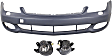 2009 Mercedes Benz CLS550 - 3-Piece Kit Front Primed Bumper Cover, For Models Without Sport Package and AMG Styling Package, Includes (1) Bumper Cover and (2) Fog Light