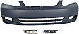 3-Piece Kit Sedan Front Primed Bumper Cover, Includes (1) Bumper Cover and (2) Fog Light