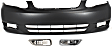 3-Piece Kit Sedan Front Primed Bumper Cover CAPA Certified, Includes (1) Bumper Cover and (2) Fog Light