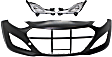 3-Piece Kit, Front Primed Bumper Cover, Includes (1) Bumper Cover and (2) Fog Light
