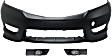 3-Piece Kit Front Primed Bumper Cover, Includes (1) Bumper Cover and (2) Fog Light