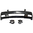 3-Piece Kit Front Primed Bumper Cover, For Models Without AMG Styling and Optical Off Road Package, CAPA Certified, Includes (1) Bumper Cover and (2) Fog Light