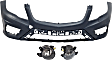 3-Piece Kit Front Primed Bumper Cover, For Models With AMG Styling Package, Includes (1) Bumper Cover and (2) Fog Light