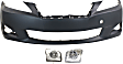3-Piece Kit Front Primed Bumper Cover, Includes (1) Bumper Cover and (2) Fog Light