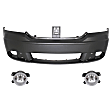 2010 Dodge Journey Base - 3-Piece Kit Front Primed Bumper Cover, For Models Without Fascia, Includes (1) Bumper Cover and (2) Fog Light
