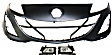 3-Piece Kit Front Primed Bumper Cover, CAPA Certified, Includes (1) Bumper Cover and (2) Fog Light