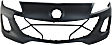 2012-2013 Mazda 3 - 3-Piece Kit Front Primed Bumper Cover, Includes (1) Bumper Cover and (2) Fog Light