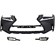 3-Piece Kit Front Primed Bumper Cover, For Models With F Sport Package, Includes (1) Bumper Cover and (2) Fog Light