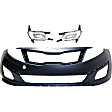 2014-2015 Kia Optima - 3-Piece Kit Front Primed Bumper Cover, Korea Built Vehicle, CAPA Certified, Includes (1) Bumper Cover and (2) Fog Light