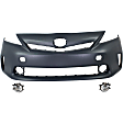 3-Piece Kit Front Primed Bumper Cover, For Models With LED Headlights and Pre-Collision System, Includes (1) Bumper Cover and (2) Fog Light