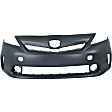 3-Piece Kit Front Primed Bumper Cover, For Models With LED Headlights and Pre-Collision System, Includes (1) Bumper Cover and (2) Fog Light