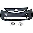 3-Piece Kit Front Primed Bumper Cover, For Models With LED Headlights and Pre-Collision System, CAPA Certified, Includes (1) Bumper Cover and (2) Fog Light