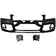 3-Piece Kit Front Primed Bumper Cover, For Models Without S-Line Package, Headlight Washer and Parking Aid Sensor, Includes (1) Bumper Cover and (2) Fog Light