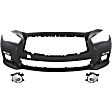 3-Piece Kit Front Primed Bumper Cover, Except Sport Model, Without Parking Aid Sensor Holes, Includes (1) Bumper Cover and (2) Fog Light, CAPA Certified
